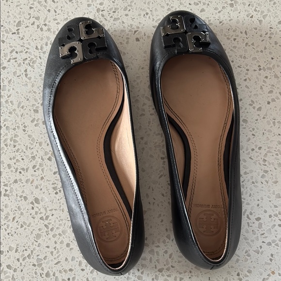 Tory Burch Black Flats with Metallic Embellishment - Picture 4 of 6